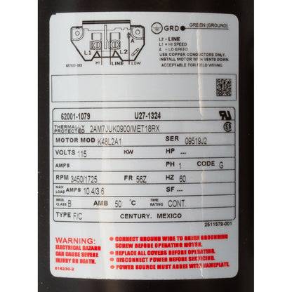 Pump, BWG, Dura-Jet, 1.0hp, 115v, 2-Spd, 2", OEM