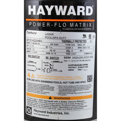 Pump, Hayward PowerFlo, 1.5hp, 2-Spd, 115V, 3' Cord