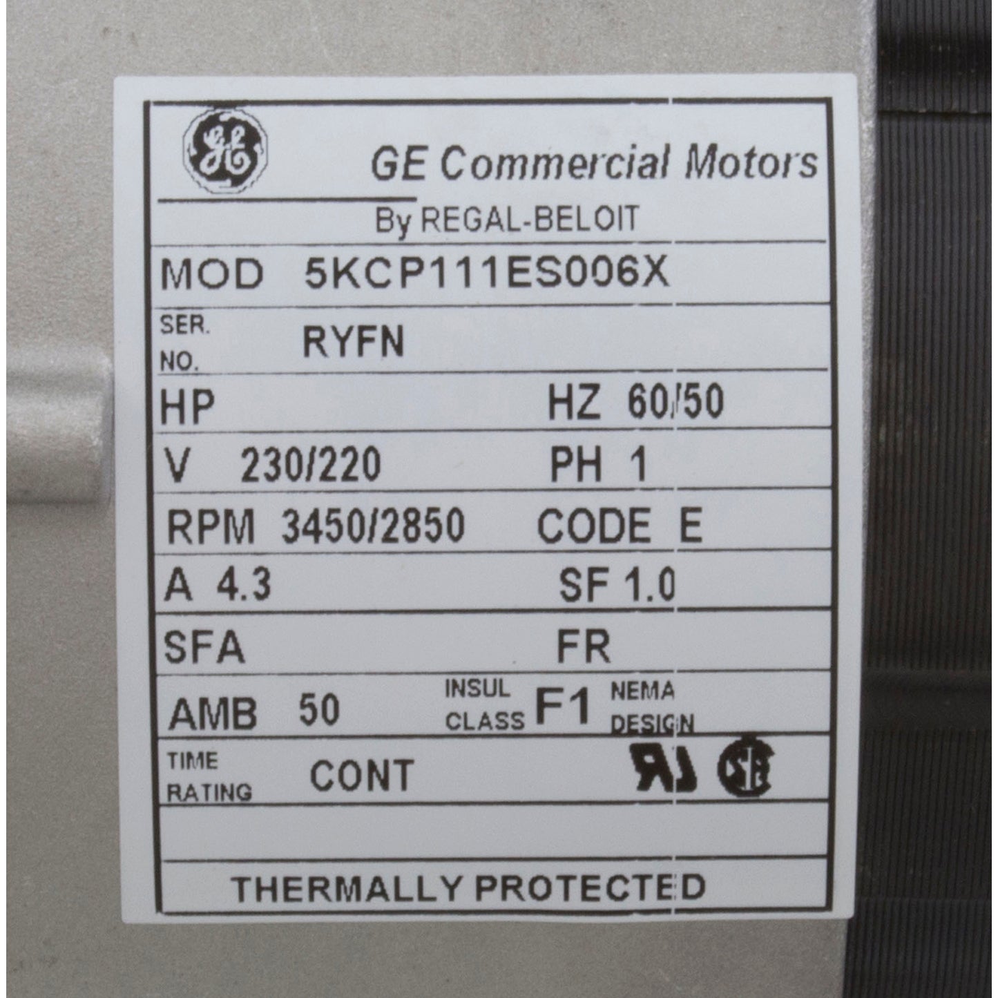 Pump, Power Right, 1.0hp, 230v, 1-Speed, 48fr, 2", MJJ Cord