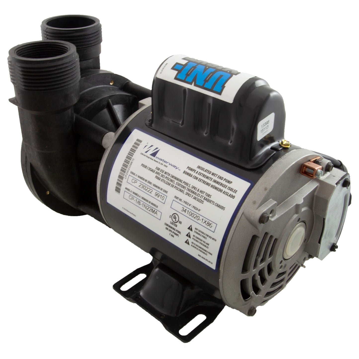 Pump, Circ, Waterway Uni-Might, 1/8hp, 230v, 1-Spd, 48Fr, 50/60Hz