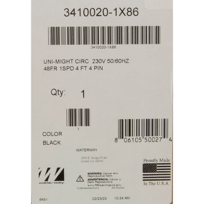 Pump, Circ, Waterway Uni-Might, 1/8hp, 230v, 1-Spd, 48Fr, 50/60Hz