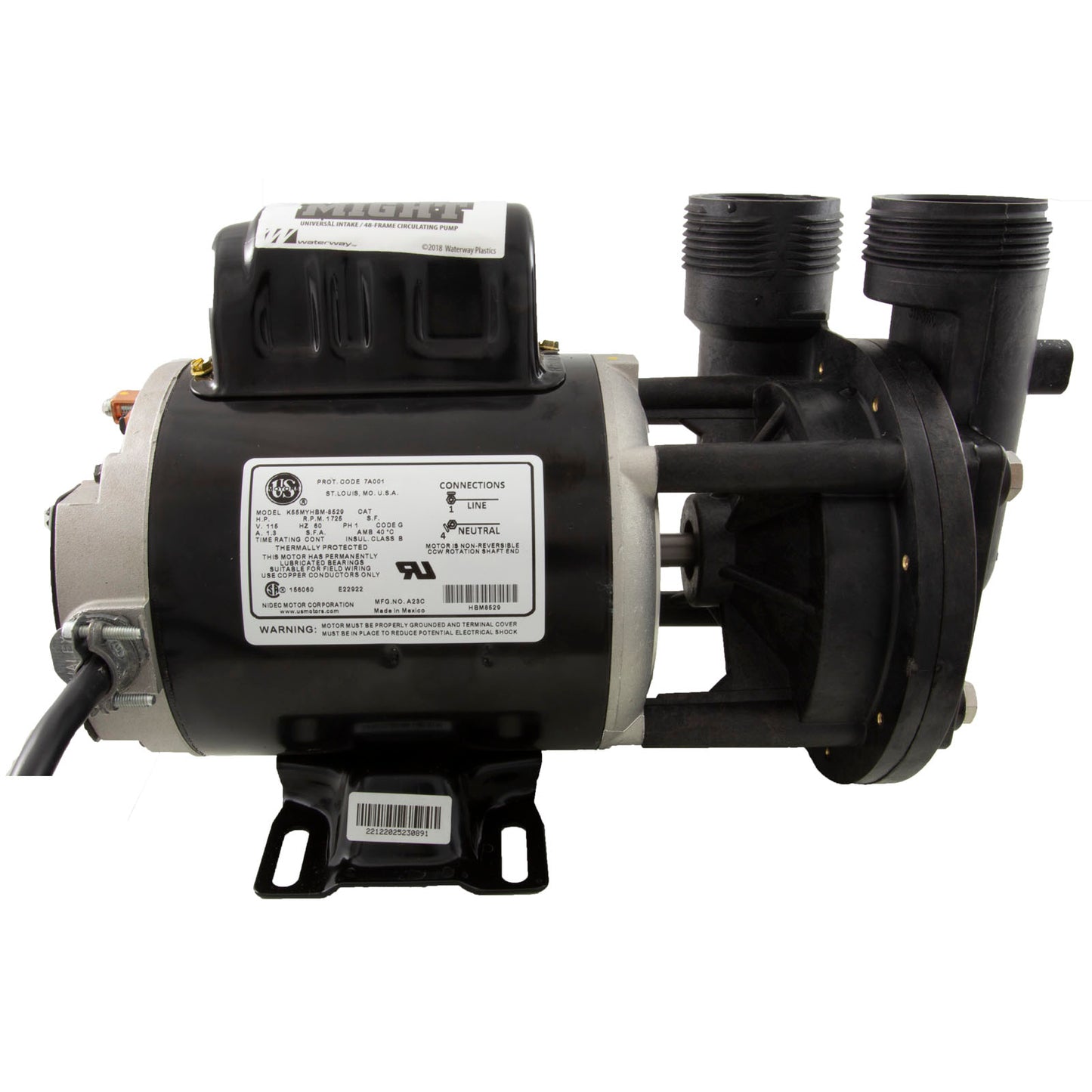 Pump, Circ, Waterway Uni-Might, 1/8hp, 115v, 1-Spd, 48Fr, 50/60Hz