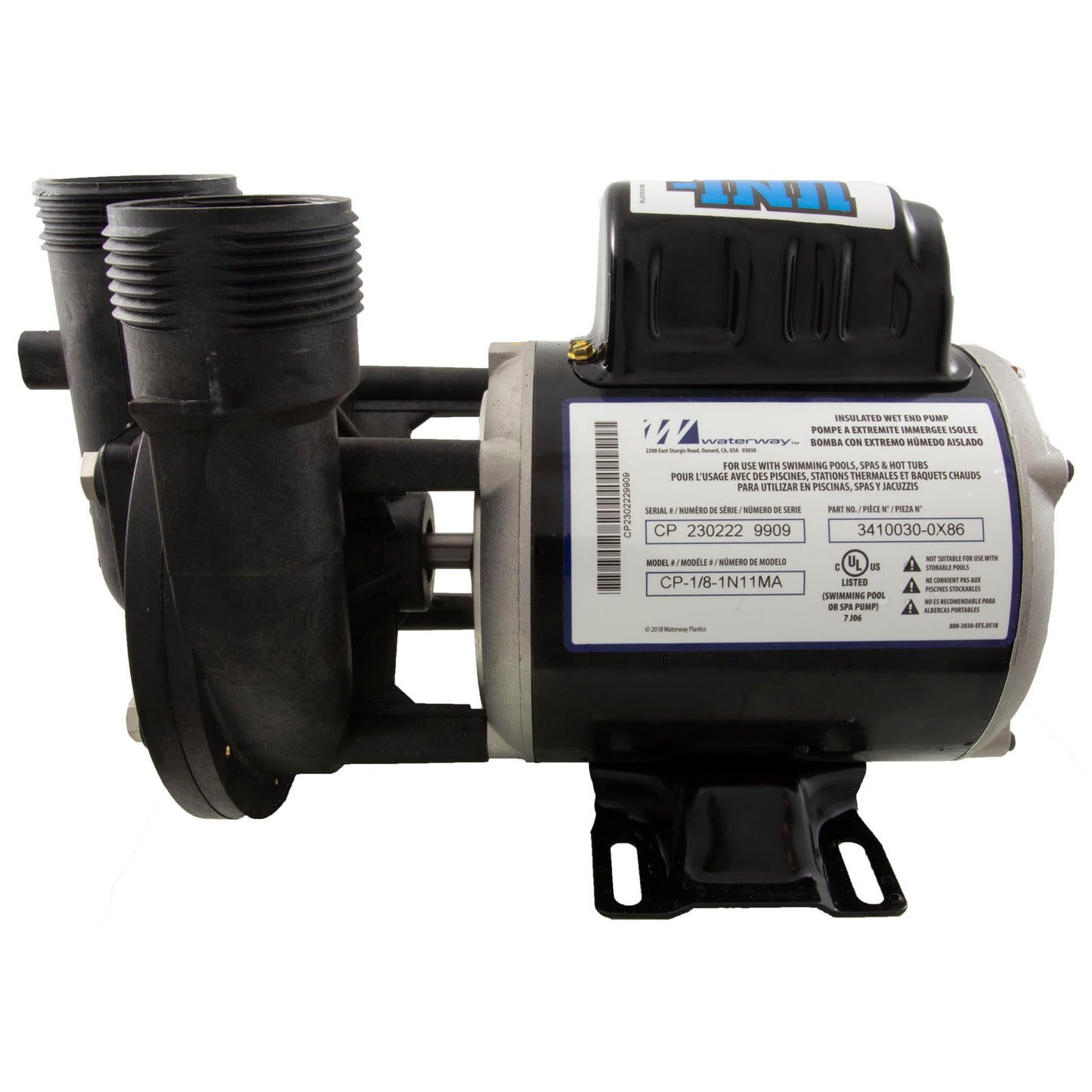 Pump, Circ, Waterway Uni-Might, 1/8hp, 115v, 1-Spd, 48Fr, 50/60Hz