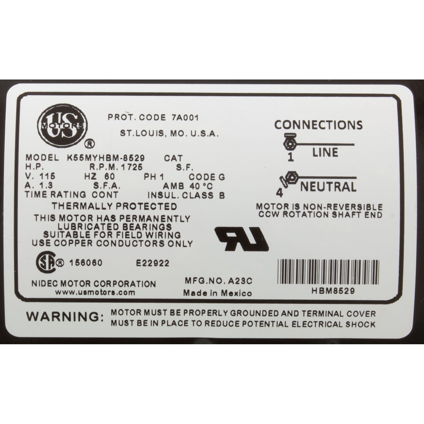 Pump, Circ, Waterway Uni-Might, 1/8hp, 115v, 1-Spd, 48Fr, 50/60Hz