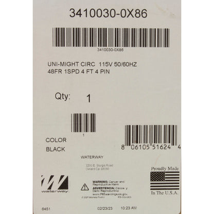 Pump, Circ, Waterway Uni-Might, 1/8hp, 115v, 1-Spd, 48Fr, 50/60Hz