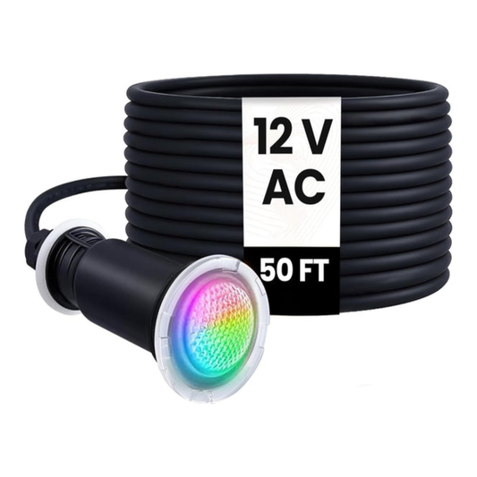 12V LED RGBW | IP68 Waterproof Inground Pool Light 10 Inch | 50 FT