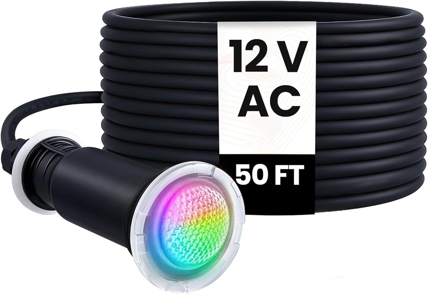 12V LED RGBW | IP68 Waterproof Inground Pool Light 10 Inch | 50 FT