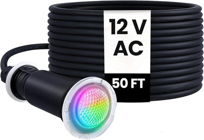 12V LED RGBW | IP68 Waterproof Inground Pool Light 10 Inch | 50 FT