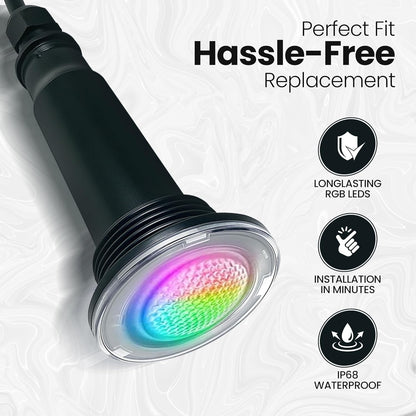 12V LED RGBW | IP68 Waterproof Inground Pool Light 10 Inch | 100FT