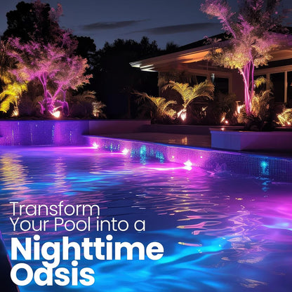 12V LED RGBW | IP68 Waterproof Inground Pool Light 10 Inch | 50 FT