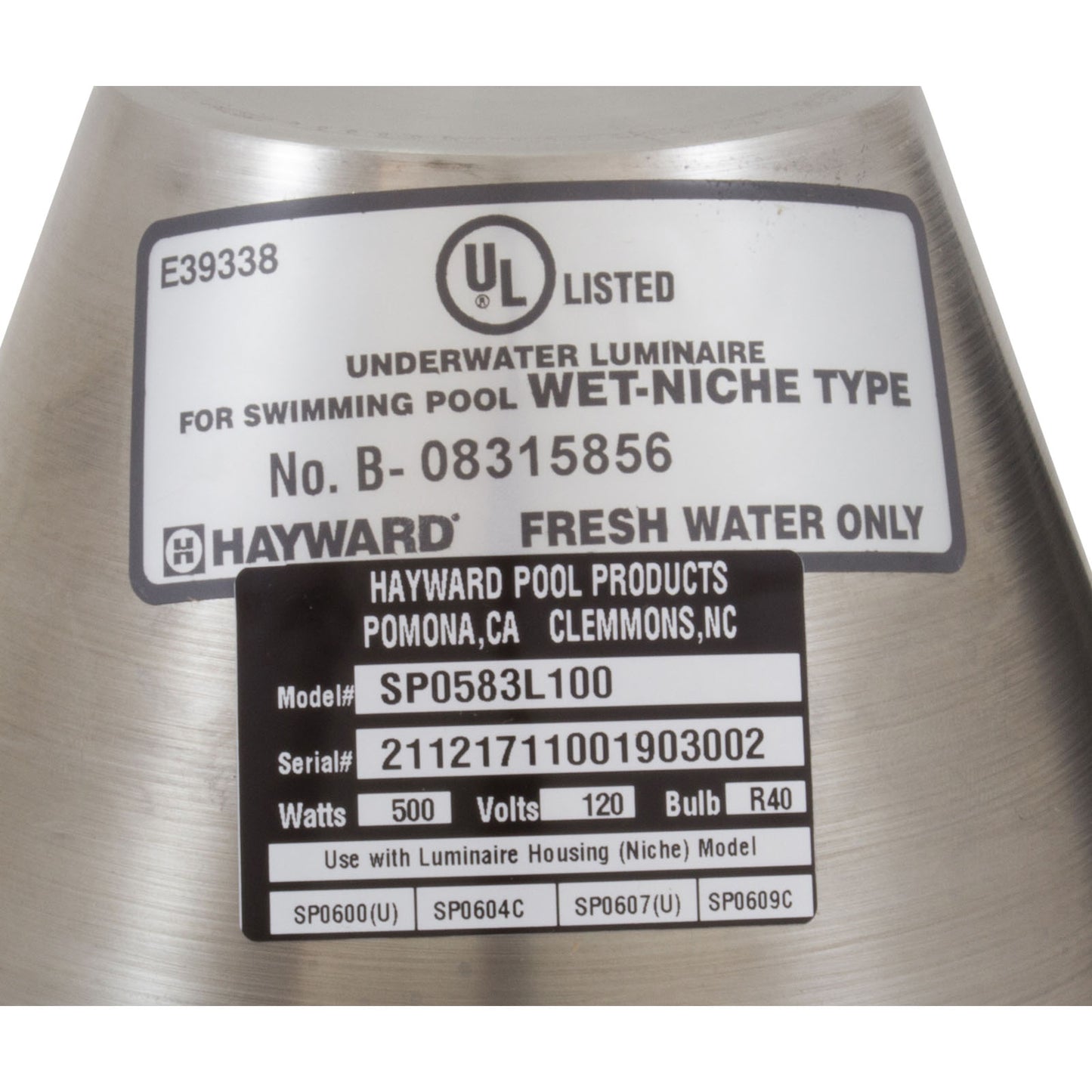 Pool Light, Hayward, 500W, 120V, 100' Cord, Expert Line