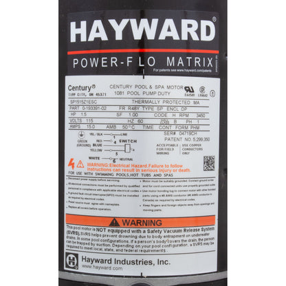 Pump, Hayward Powerflo, 1.5hp, 115V, 6"Crd, Expert Line, w/Switch